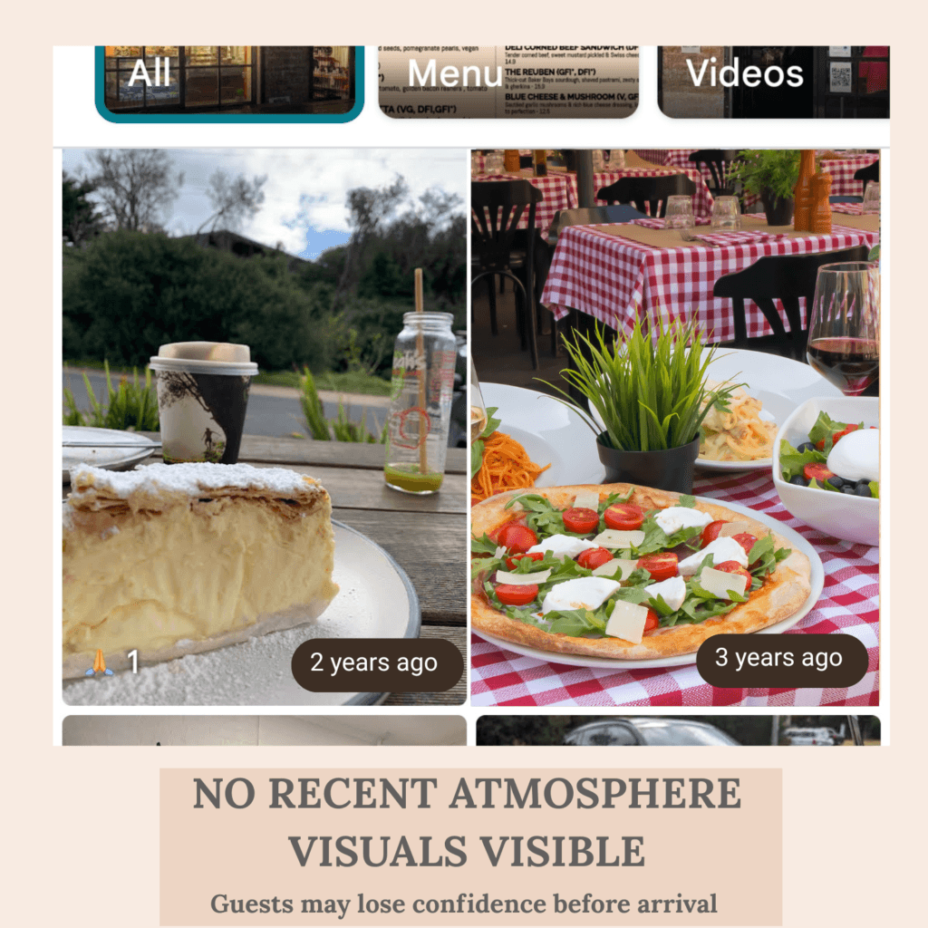 google business profile- outdated visuals example