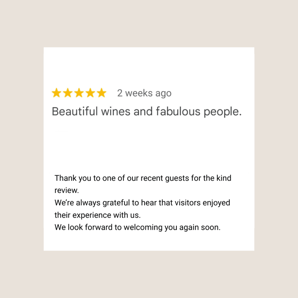 5 star review - update example on google