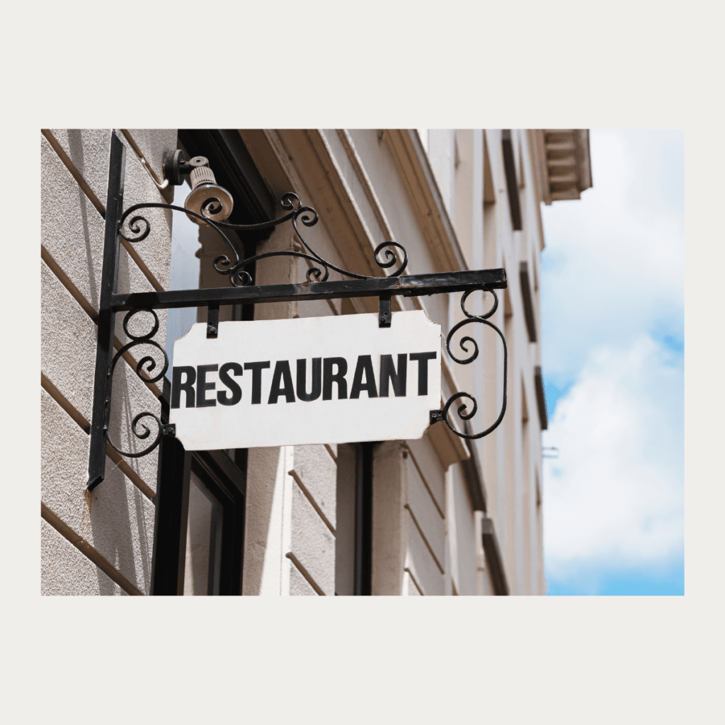 restaurant exterior sign hospitality venue
