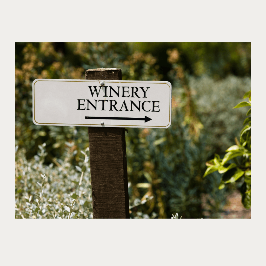 winery entrance sign