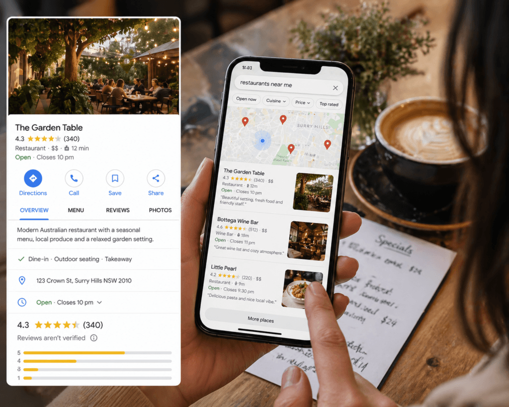 choosing reaturant based on google star rating
