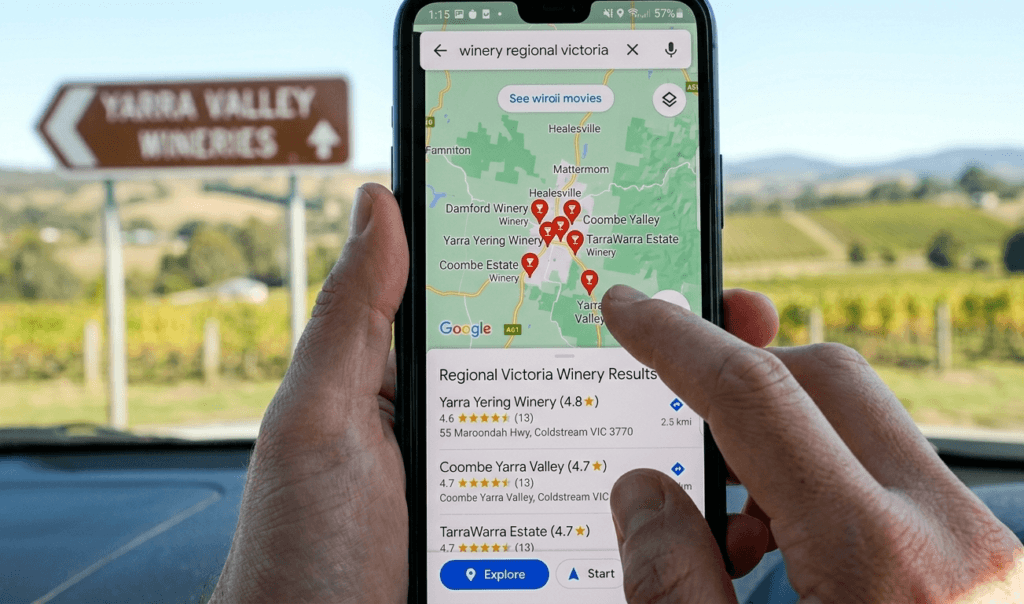 How tourists choose wineries on Google Maps in regional Victoria