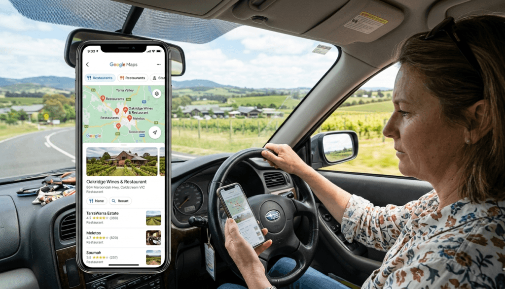 How tourists choose restaurants on Google Maps in regional Victoria